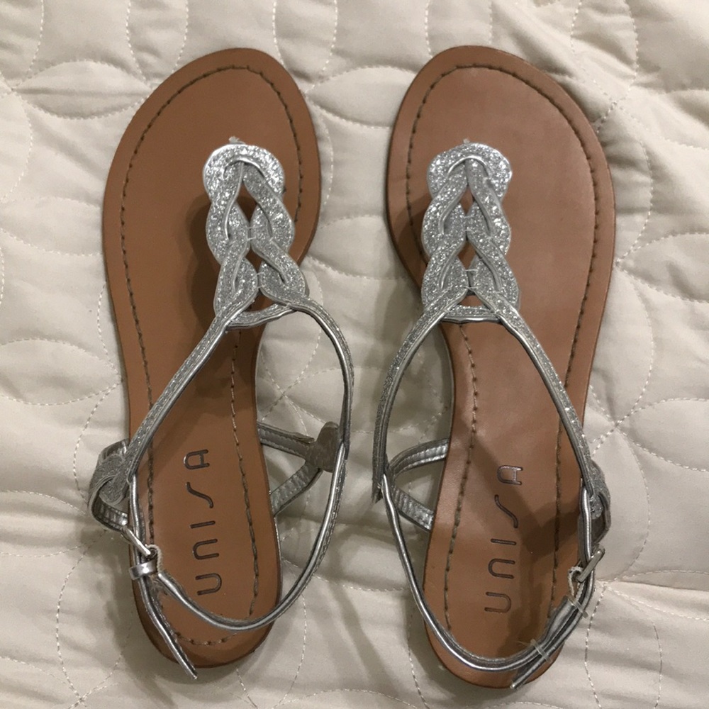 Silver strappy sandals